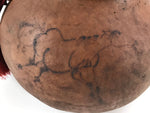Japanese Natural Hyotan Gourd Vtg Sake Bottle Lucky Charm Calabash Horse G248