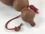 Japanese Natural Hyotan Gourd Vtg Sake Bottle Lucky Charm Calabash Horse G248