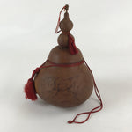 Japanese Natural Hyotan Gourd Vtg Sake Bottle Lucky Charm Calabash Horse G248