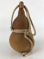 Japanese Natural Hyotan Gourd Vtg Sake Bottle Lucky Charm Calabash Lidded G259