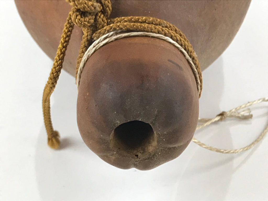 Japanese Natural Hyotan Gourd Vtg Sake Bottle Lucky Charm Large Calabash G255