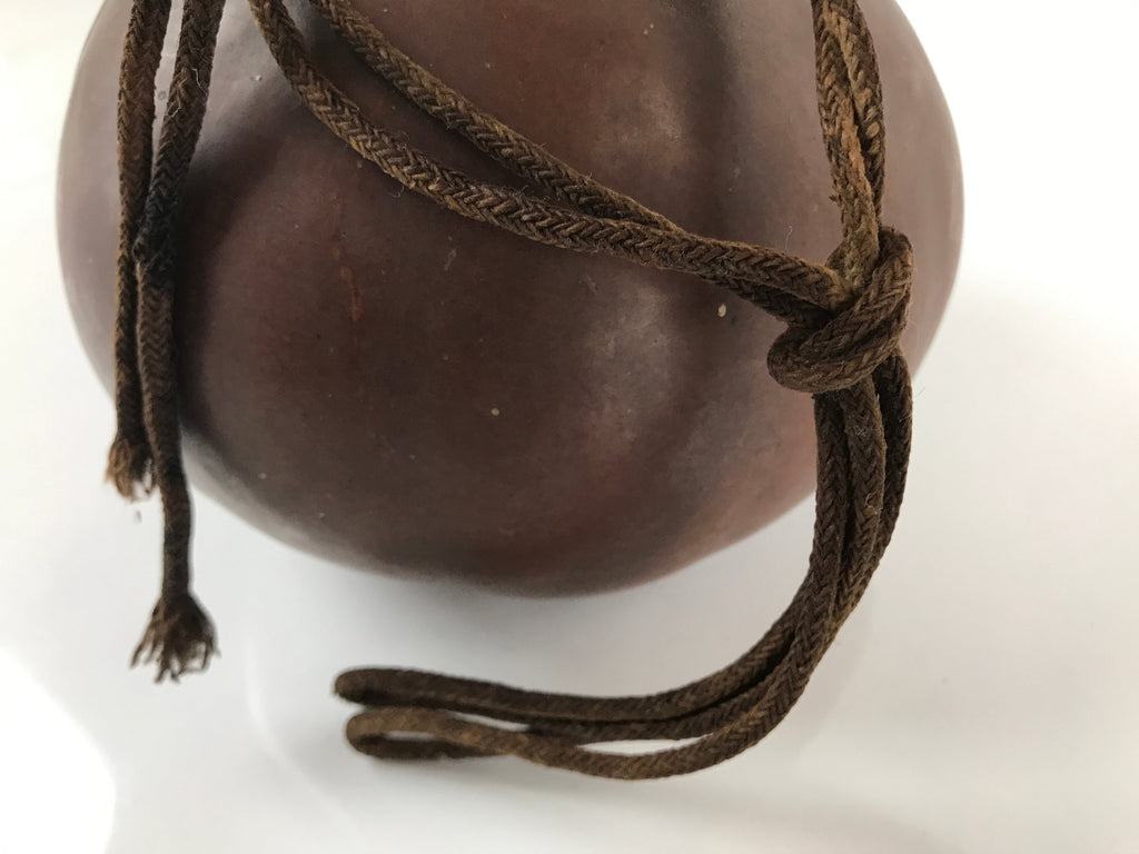 Japanese Natural Hyotan Gourd Vtg Sake Bottle Lucky Charm Large Calabash G256