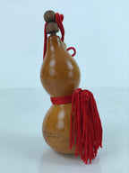 Japanese Natural Hyotan Gourd Vtg Sake Bottle Yoro Railway Special Ticket G268