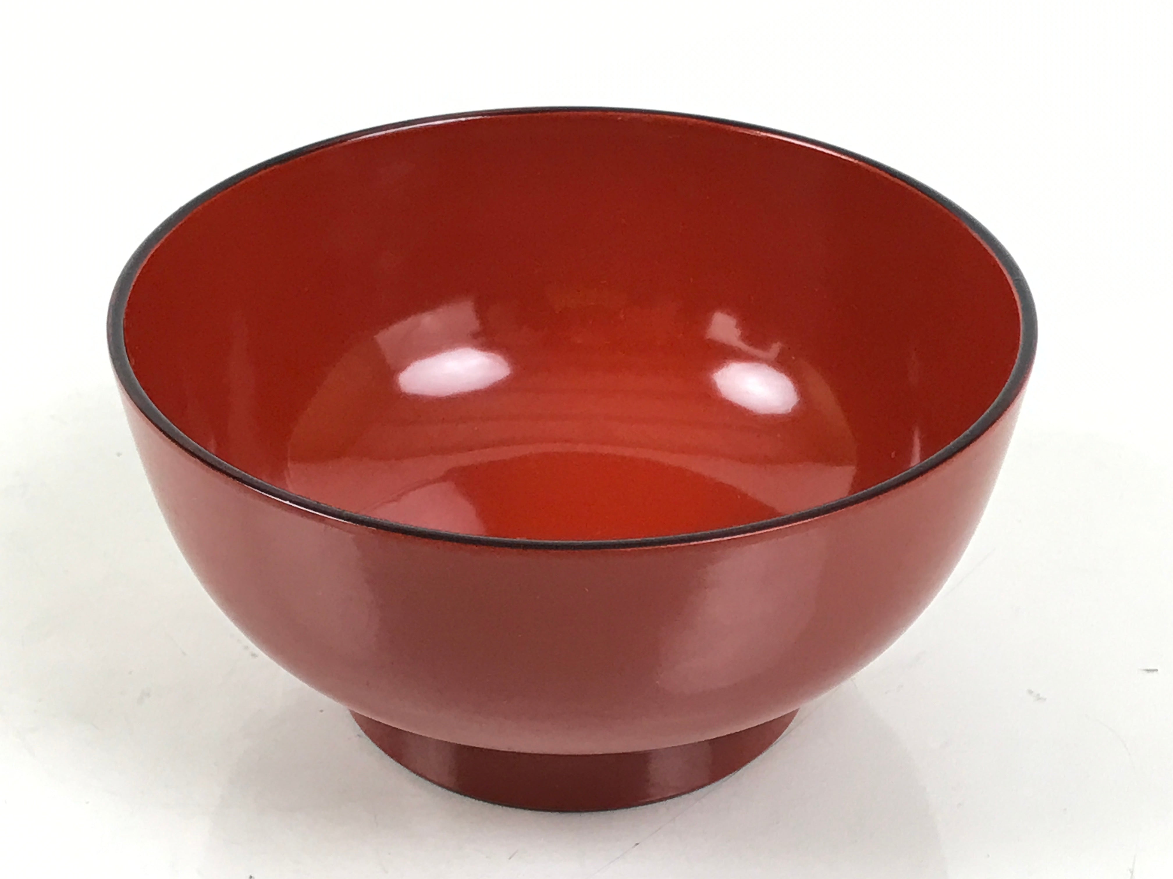 Japanese Natural Lacquered Wooden Rice Bowl Owan Vtg Wajima Nuri Red Black LB138