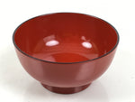 Japanese Natural Lacquered Wooden Rice Bowl Owan Vtg Wajima Nuri Red Black LB138