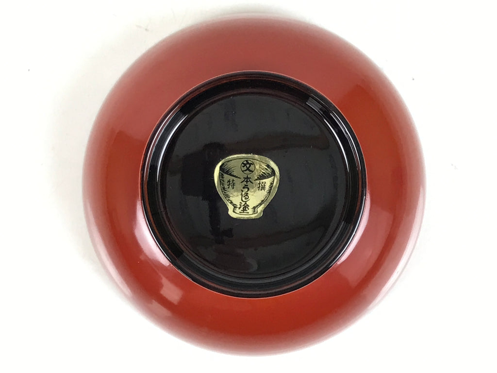 Japanese Natural Lacquered Wooden Rice Bowl Owan Vtg Wajima Nuri Red Black LB138