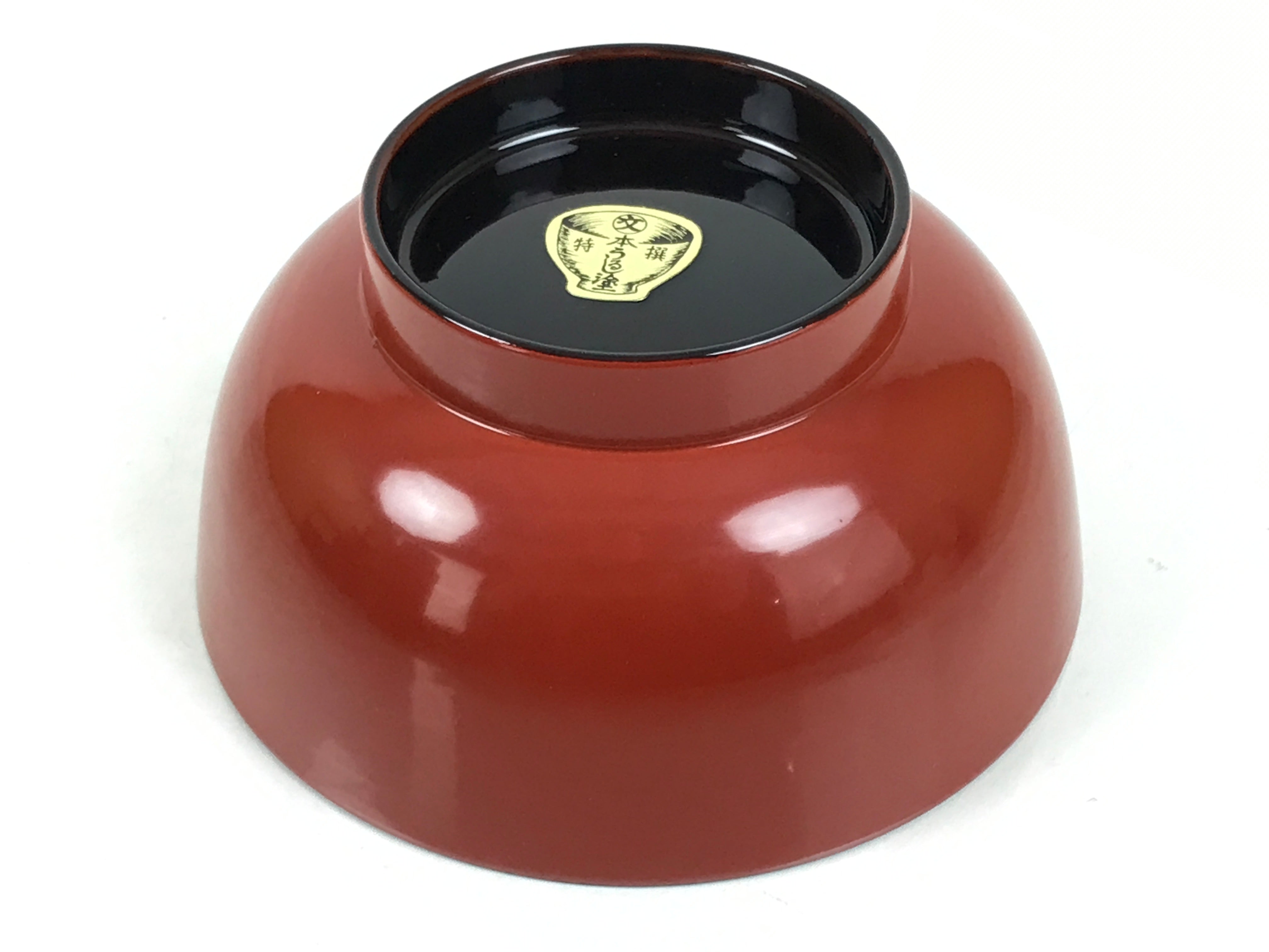 Japanese Natural Lacquered Wooden Rice Bowl Owan Vtg Wajima Nuri Red Black LB138