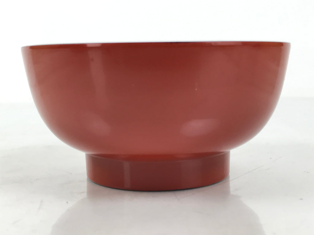 Japanese Natural Lacquered Wooden Rice Bowl Owan Vtg Wajima Nuri Red Black LB139