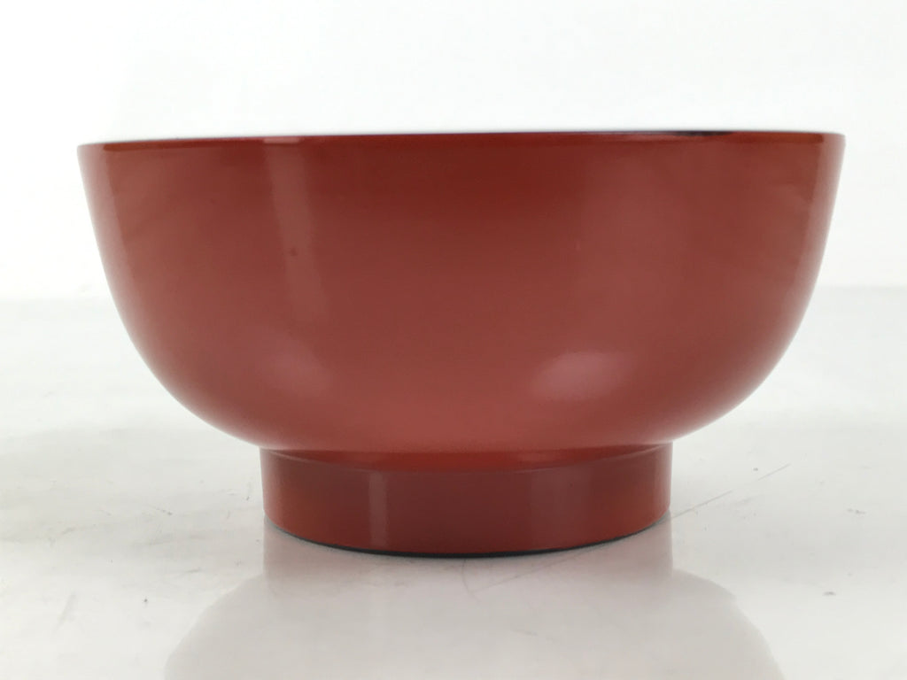 Japanese Natural Lacquered Wooden Rice Bowl Owan Vtg Wajima Nuri Red Black LB139