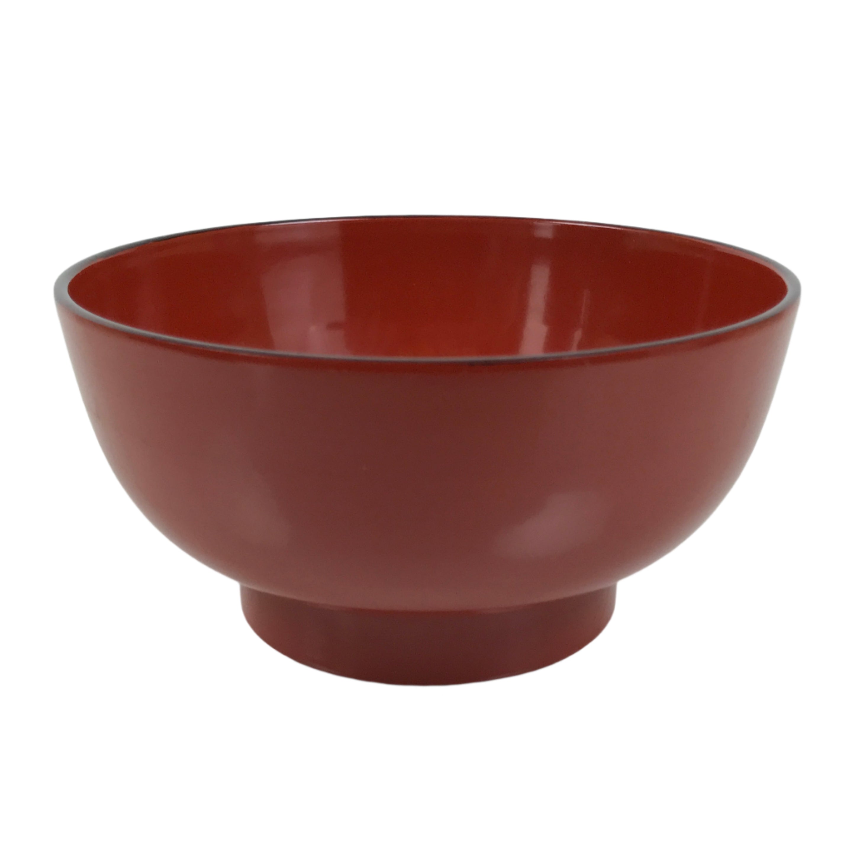 Japanese Natural Lacquered Wooden Rice Bowl Owan Vtg Wajima Nuri Red Black LB139