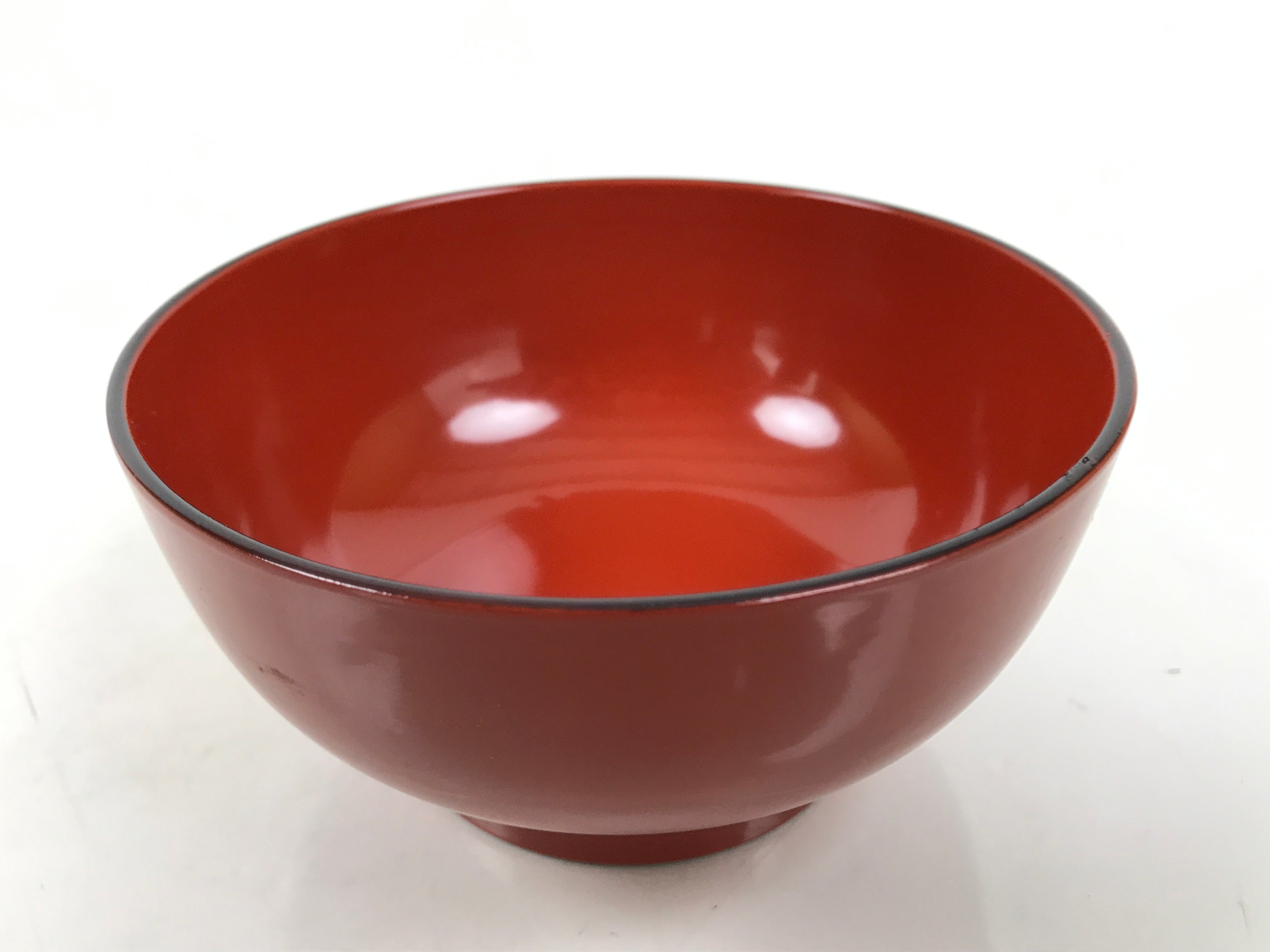 Japanese Natural Lacquered Wooden Rice Bowl Owan Vtg Wajima Nuri Red Black LB140