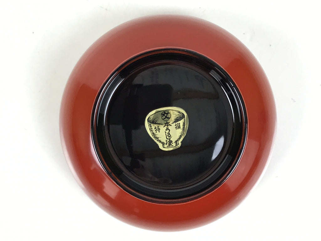 Japanese Natural Lacquered Wooden Rice Bowl Owan Vtg Wajima Nuri Red Black LB140