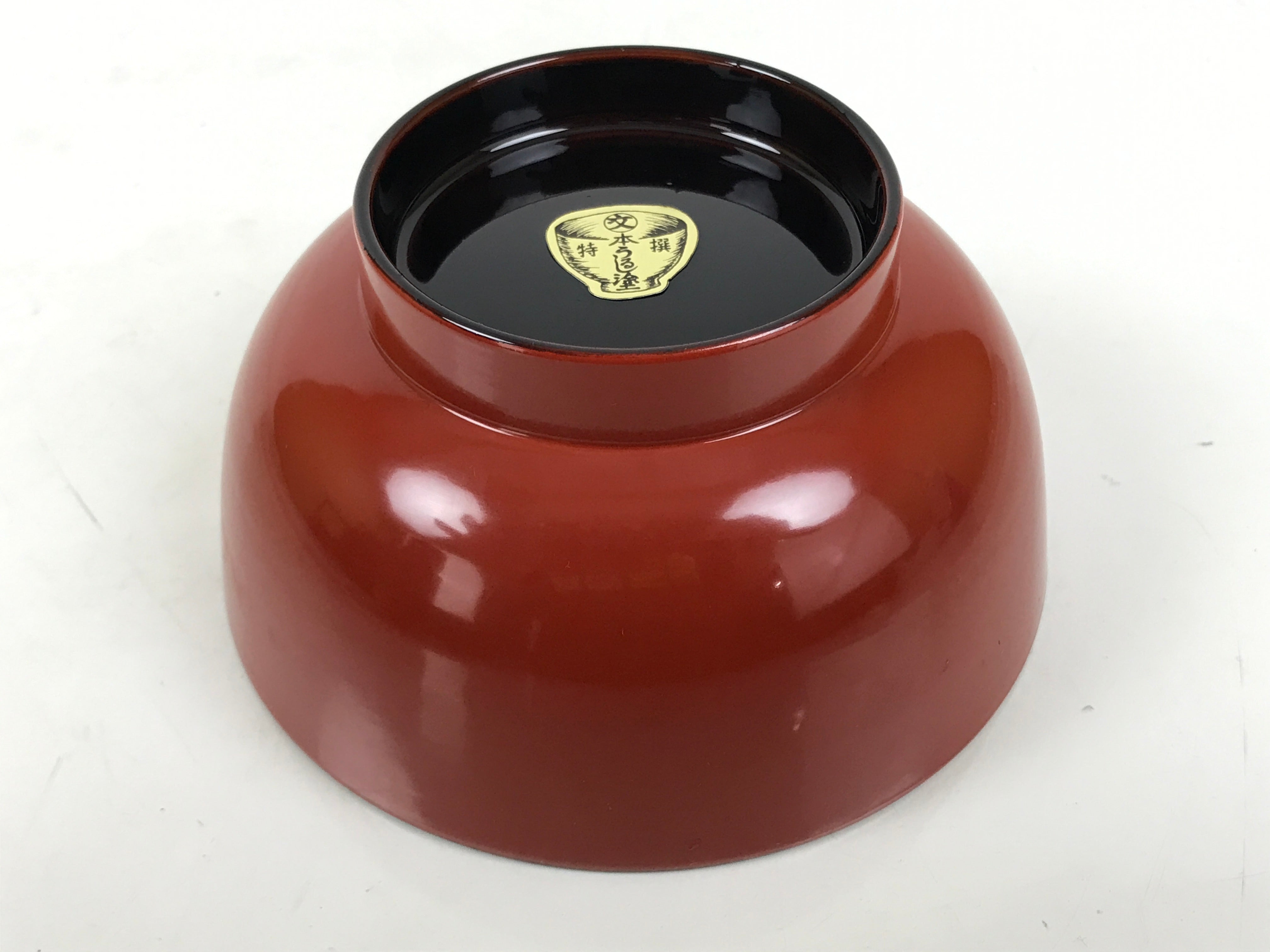 Japanese Natural Lacquered Wooden Rice Bowl Owan Vtg Wajima Nuri Red Black LB140
