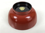 Japanese Natural Lacquered Wooden Rice Bowl Owan Vtg Wajima Nuri Red Black LB140