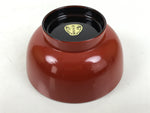 Japanese Natural Lacquered Wooden Rice Bowl Owan Vtg Wajima Nuri Red Black LB140