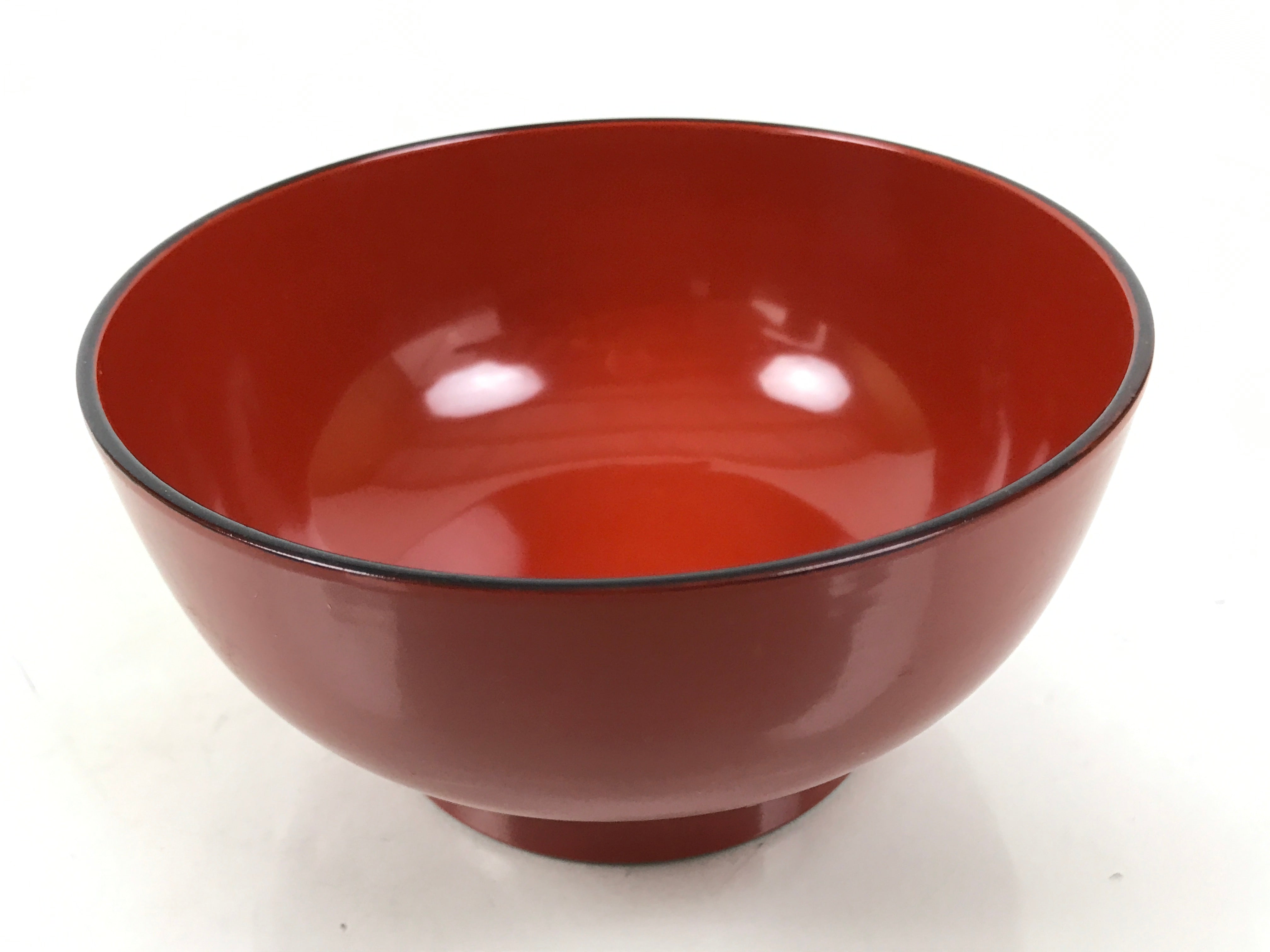 Japanese Natural Lacquered Wooden Rice Bowl Owan Vtg Wajima Nuri Red Black LB141
