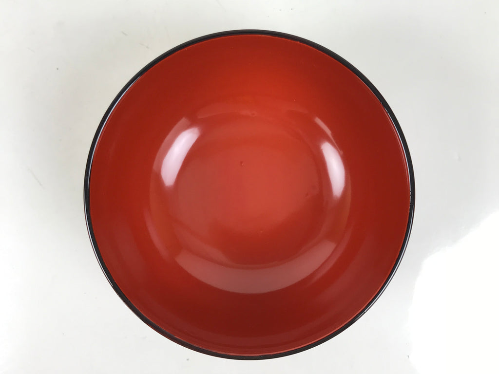 Japanese Natural Lacquered Wooden Rice Bowl Owan Vtg Wajima Nuri Red Black LB141
