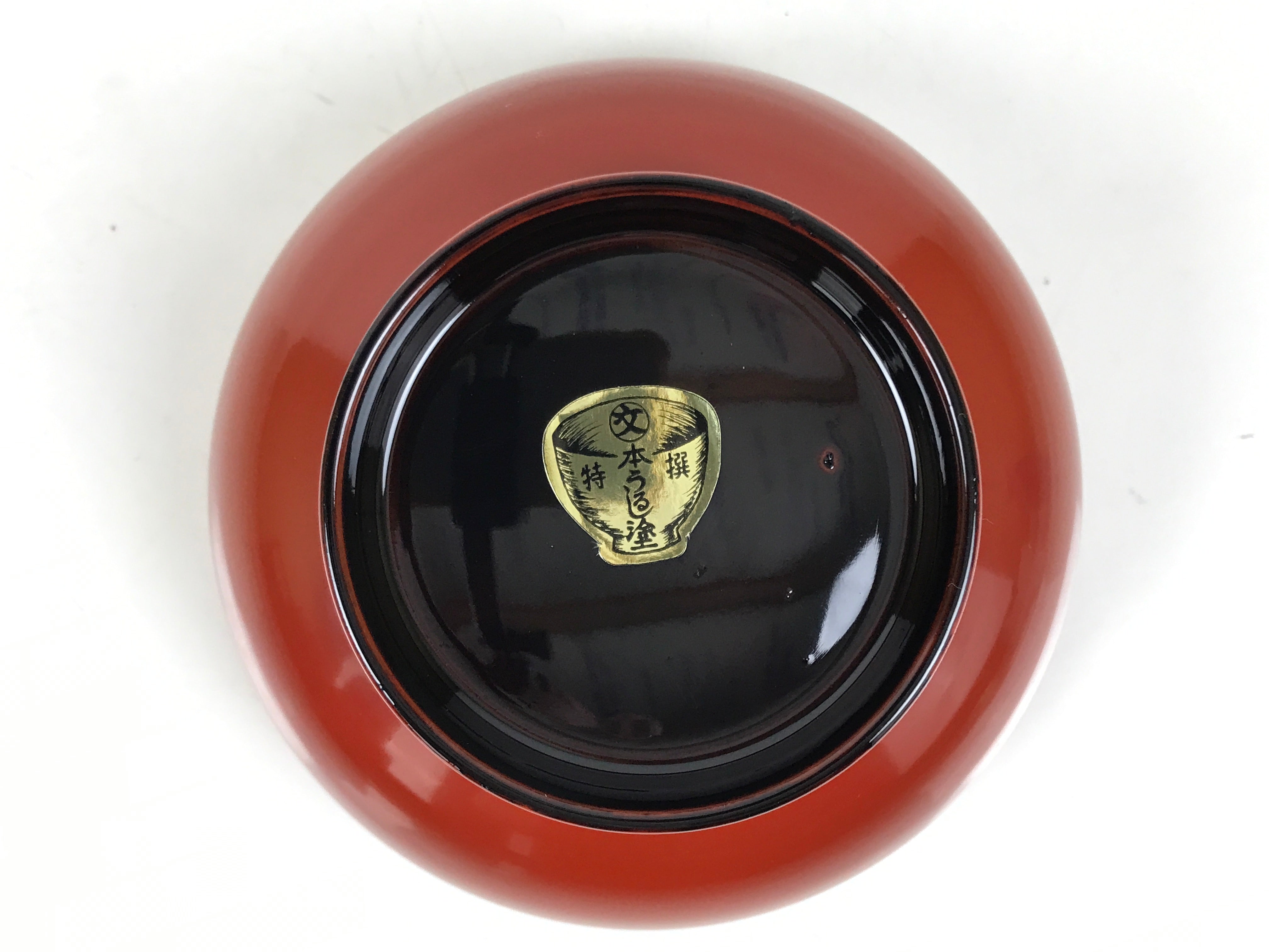 Japanese Natural Lacquered Wooden Rice Bowl Owan Vtg Wajima Nuri Red Black LB141