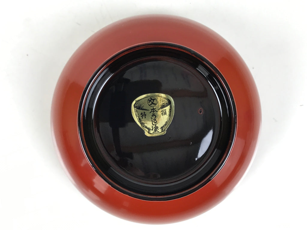 Japanese Natural Lacquered Wooden Rice Bowl Owan Vtg Wajima Nuri Red Black LB141