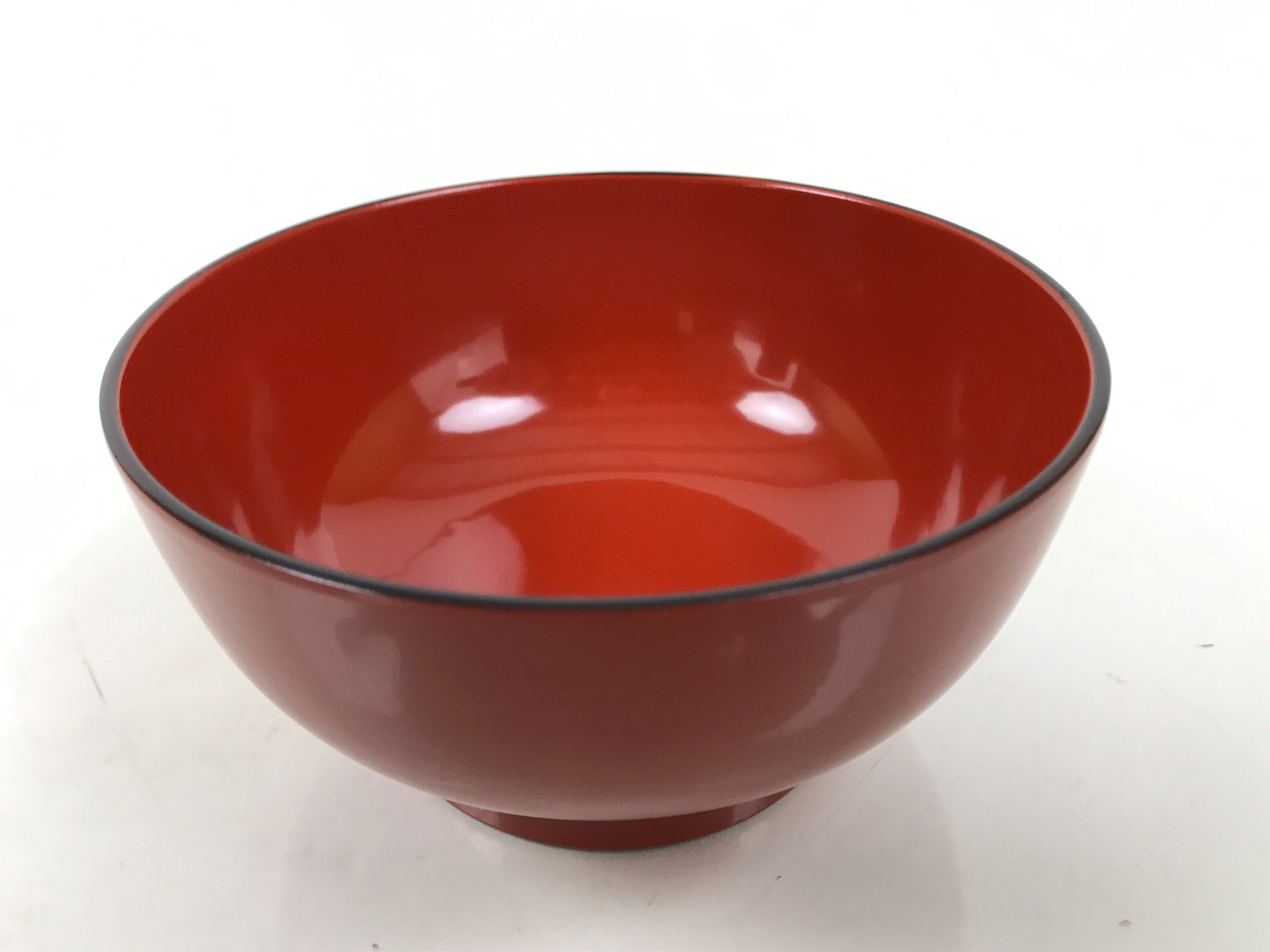 Japanese Natural Lacquered Wooden Rice Bowl Owan Vtg Wajima Nuri Red Black LB142