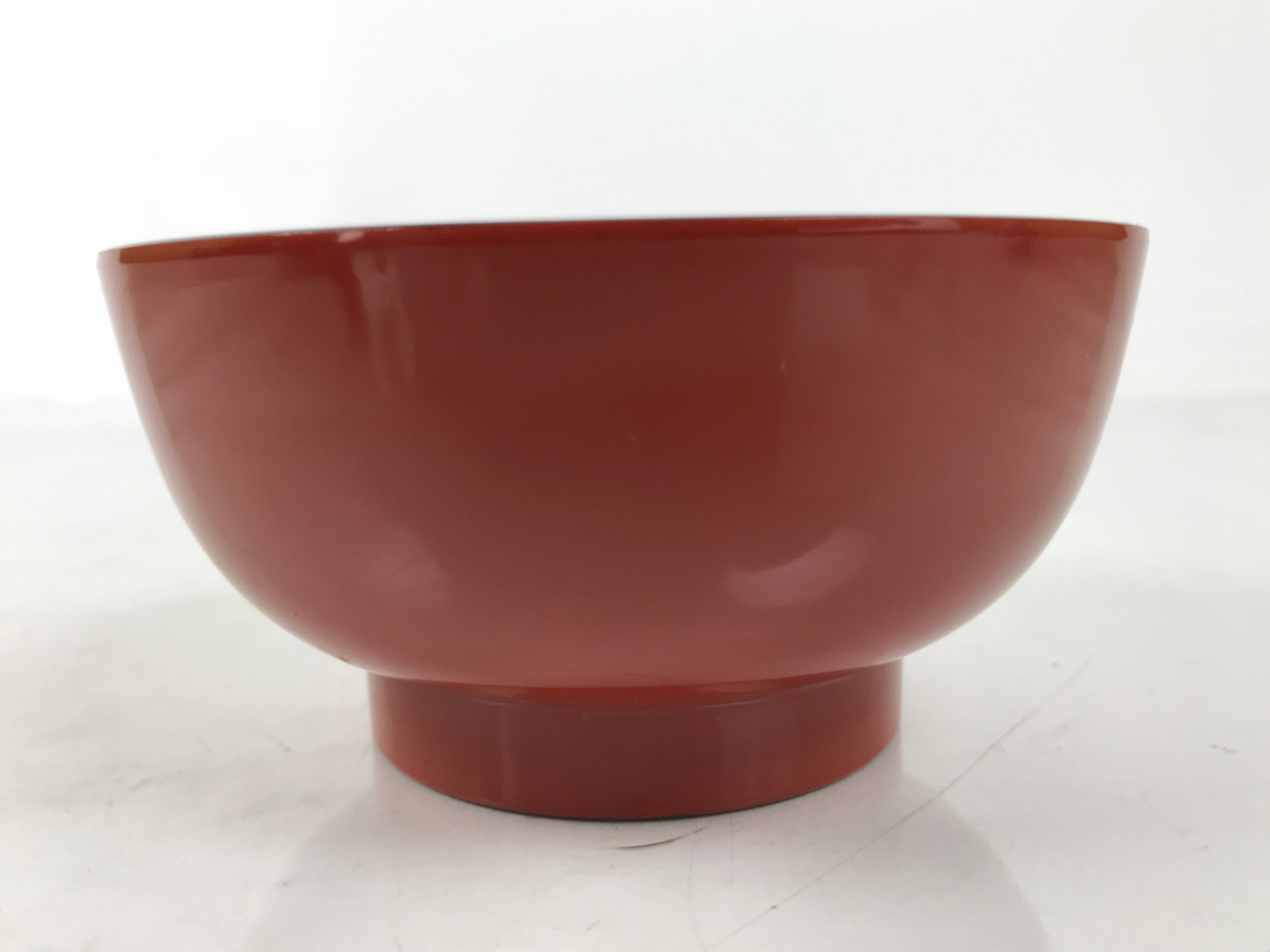 Japanese Natural Lacquered Wooden Rice Bowl Owan Vtg Wajima Nuri Red Black LB142