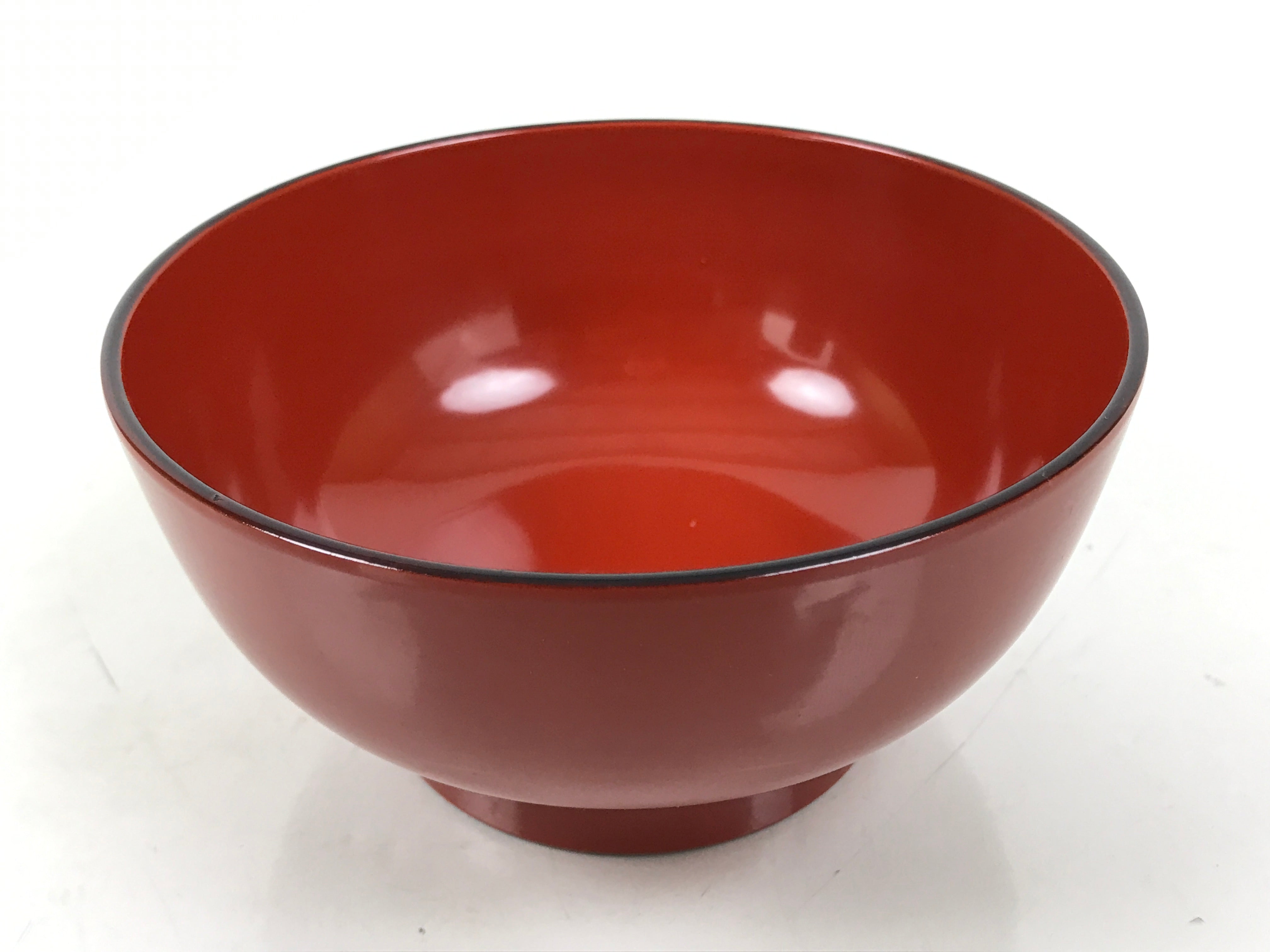 Japanese Natural Lacquered Wooden Rice Bowl Owan Vtg Wajima Nuri Red Black LB143