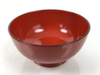 Japanese Natural Lacquered Wooden Rice Bowl Owan Vtg Wajima Nuri Red Black LB143