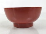 Japanese Natural Lacquered Wooden Rice Bowl Owan Vtg Wajima Nuri Red Black LB143