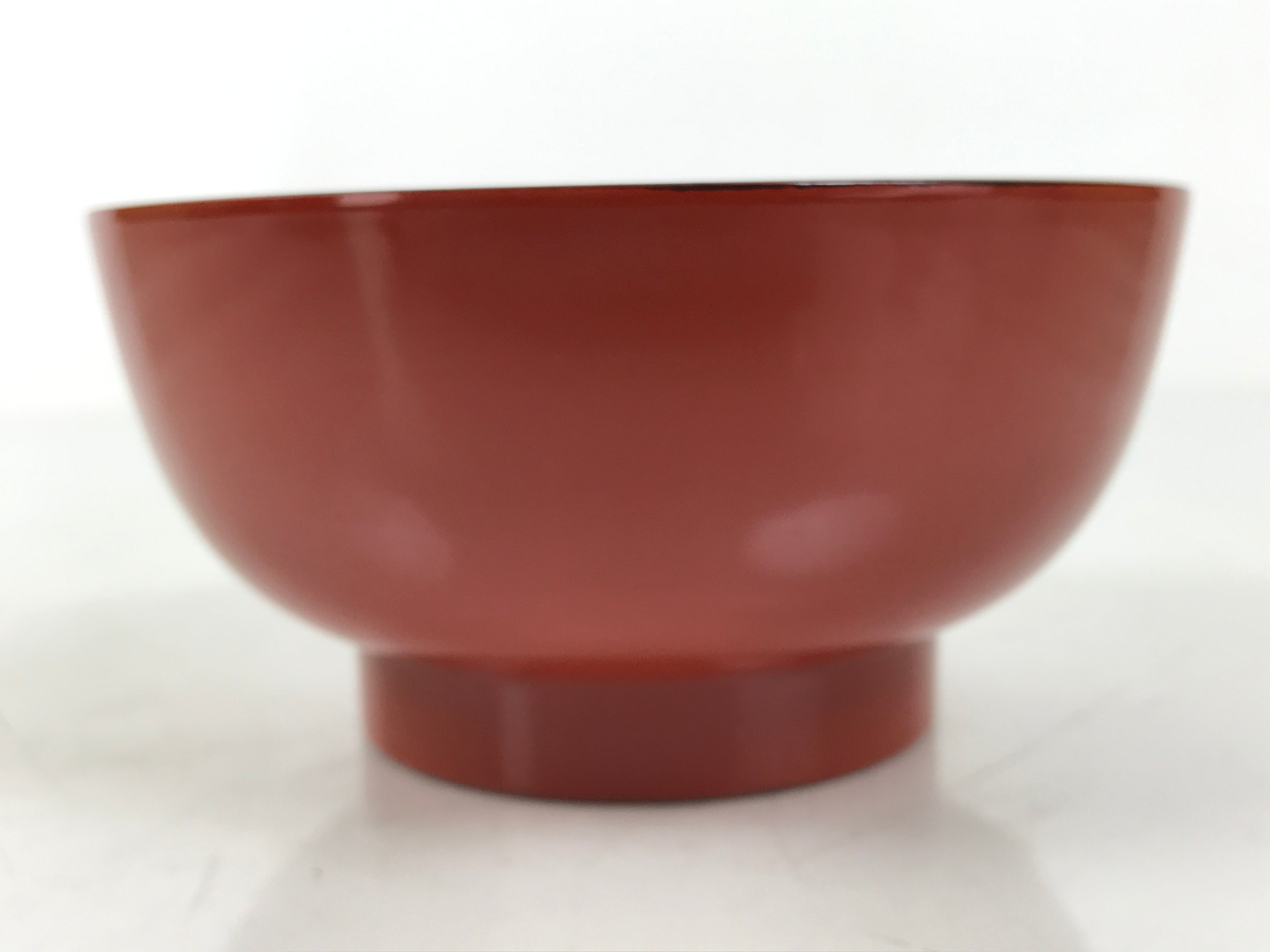 Japanese Natural Lacquered Wooden Rice Bowl Owan Vtg Wajima Nuri Red Black LB143