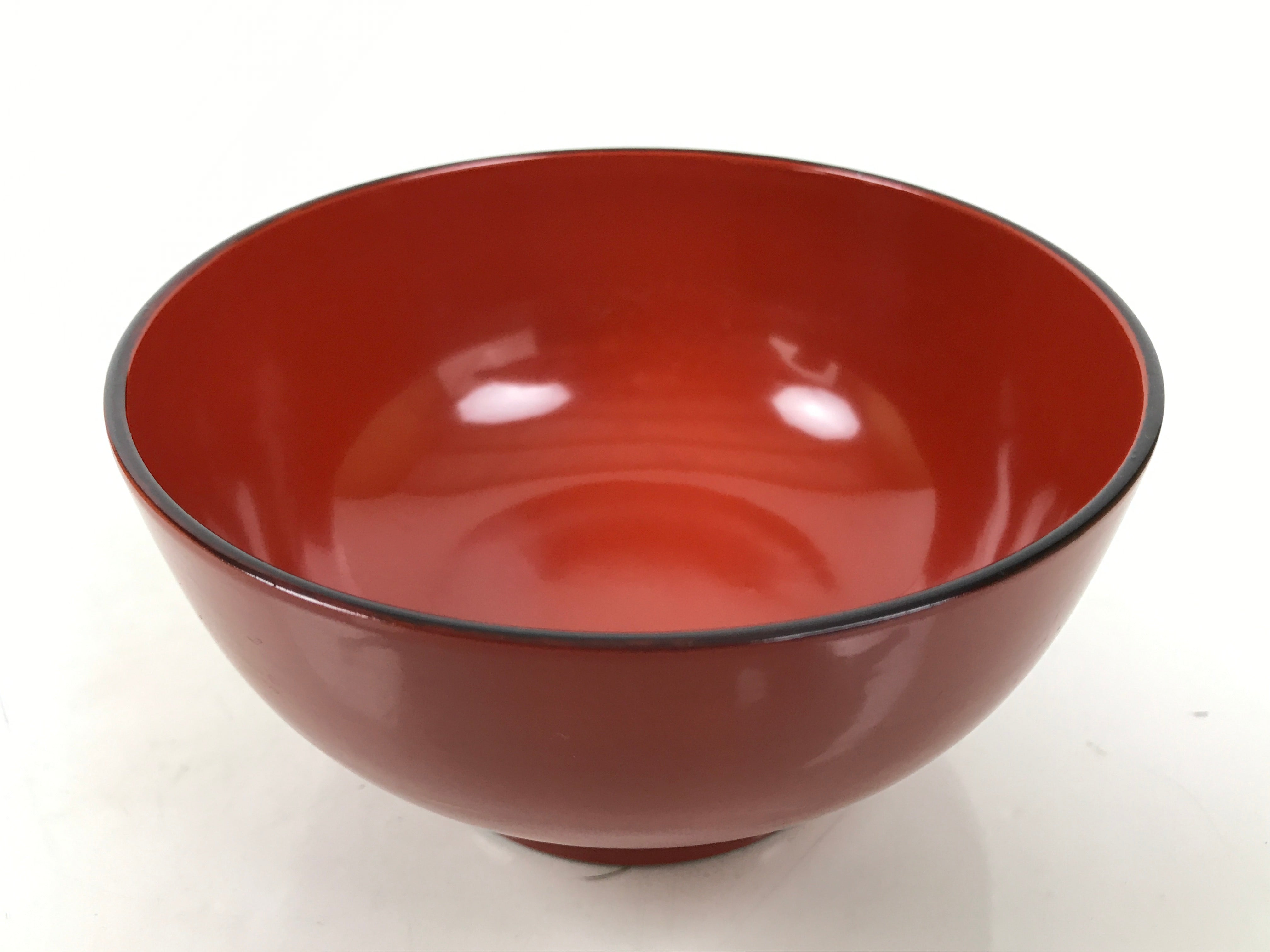 Japanese Natural Lacquered Wooden Rice Bowl Owan Vtg Wajima Nuri Red Black LB144