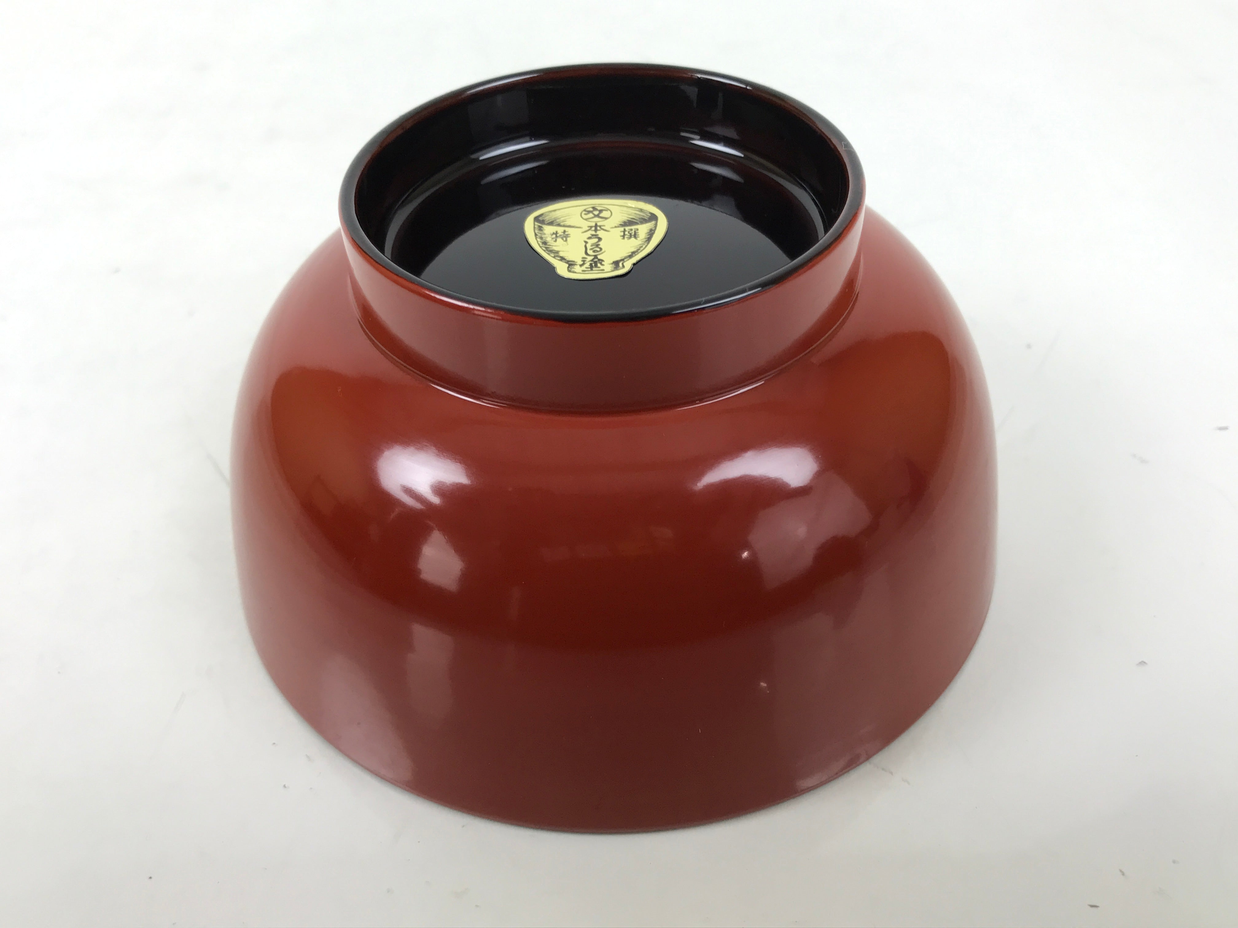 Japanese Natural Lacquered Wooden Rice Bowl Owan Vtg Wajima Nuri Red Black LB144