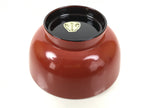 Japanese Natural Lacquered Wooden Rice Bowl Owan Vtg Wajima Nuri Red Black LB145