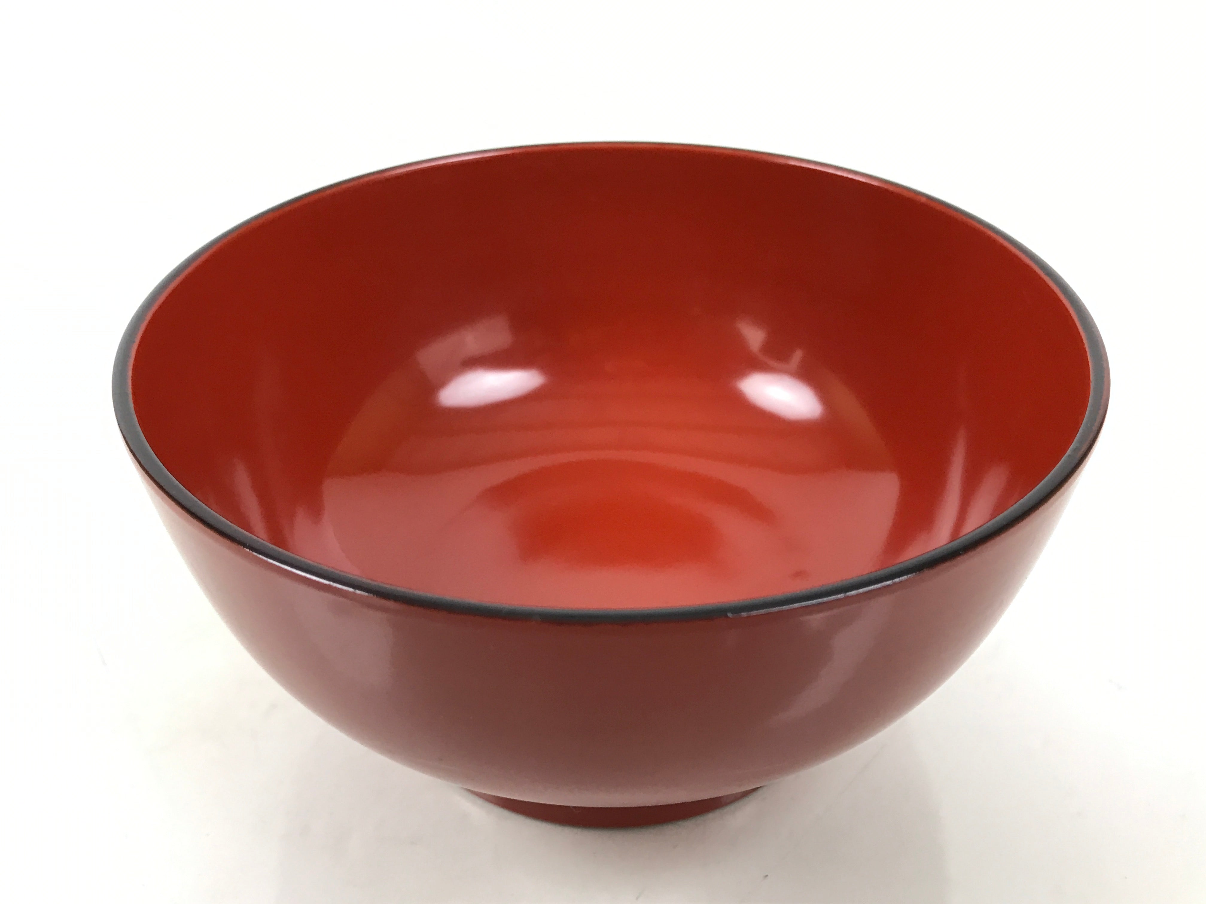 Japanese Natural Lacquered Wooden Rice Bowl Owan Vtg Wajima Nuri Red Black LB146