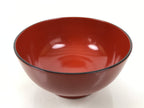 Japanese Natural Lacquered Wooden Rice Bowl Owan Vtg Wajima Nuri Red Black LB146