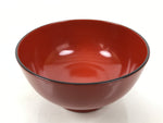 Japanese Natural Lacquered Wooden Rice Bowl Owan Vtg Wajima Nuri Red Black LB146