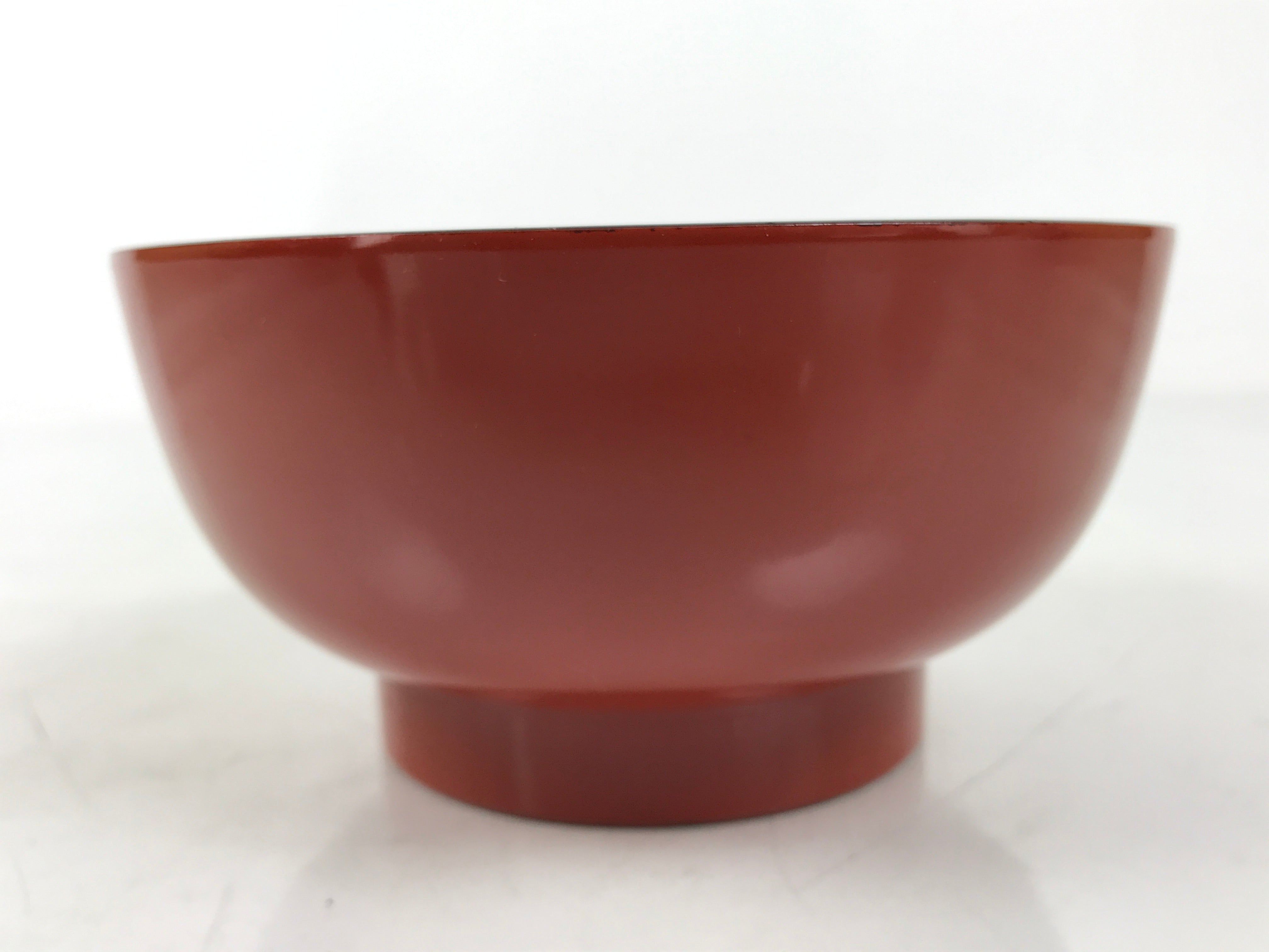 Japanese Natural Lacquered Wooden Rice Bowl Owan Vtg Wajima Nuri Red Black LB146