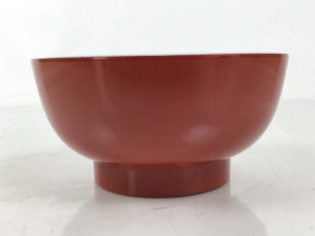 Japanese Natural Lacquered Wooden Rice Bowl Owan Vtg Wajima Nuri Red Black LB146