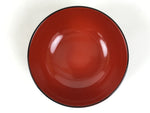 Japanese Natural Lacquered Wooden Rice Bowl Owan Vtg Wajima Nuri Red Black LB146