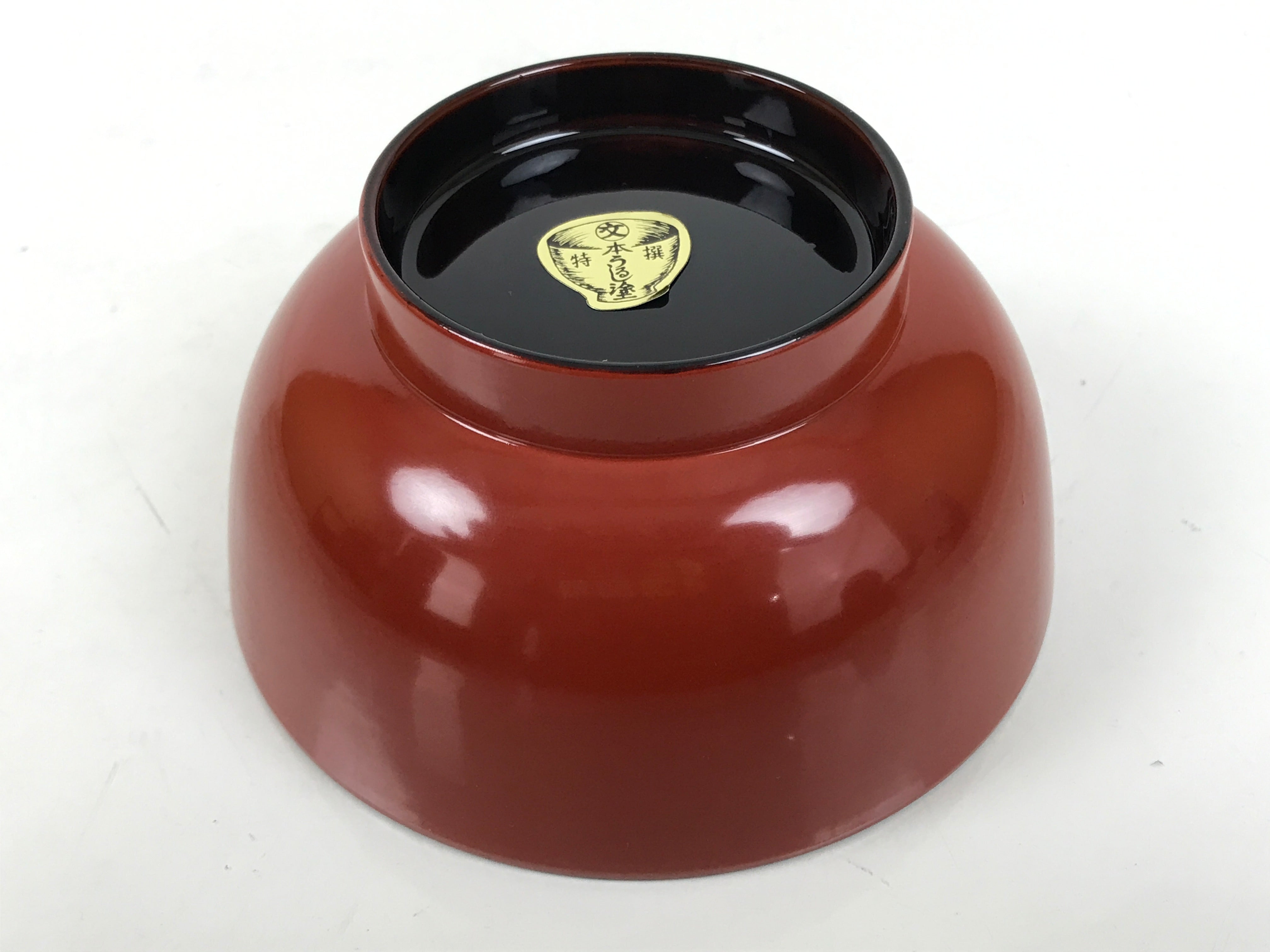 Japanese Natural Lacquered Wooden Rice Bowl Owan Vtg Wajima Nuri Red Black LB146