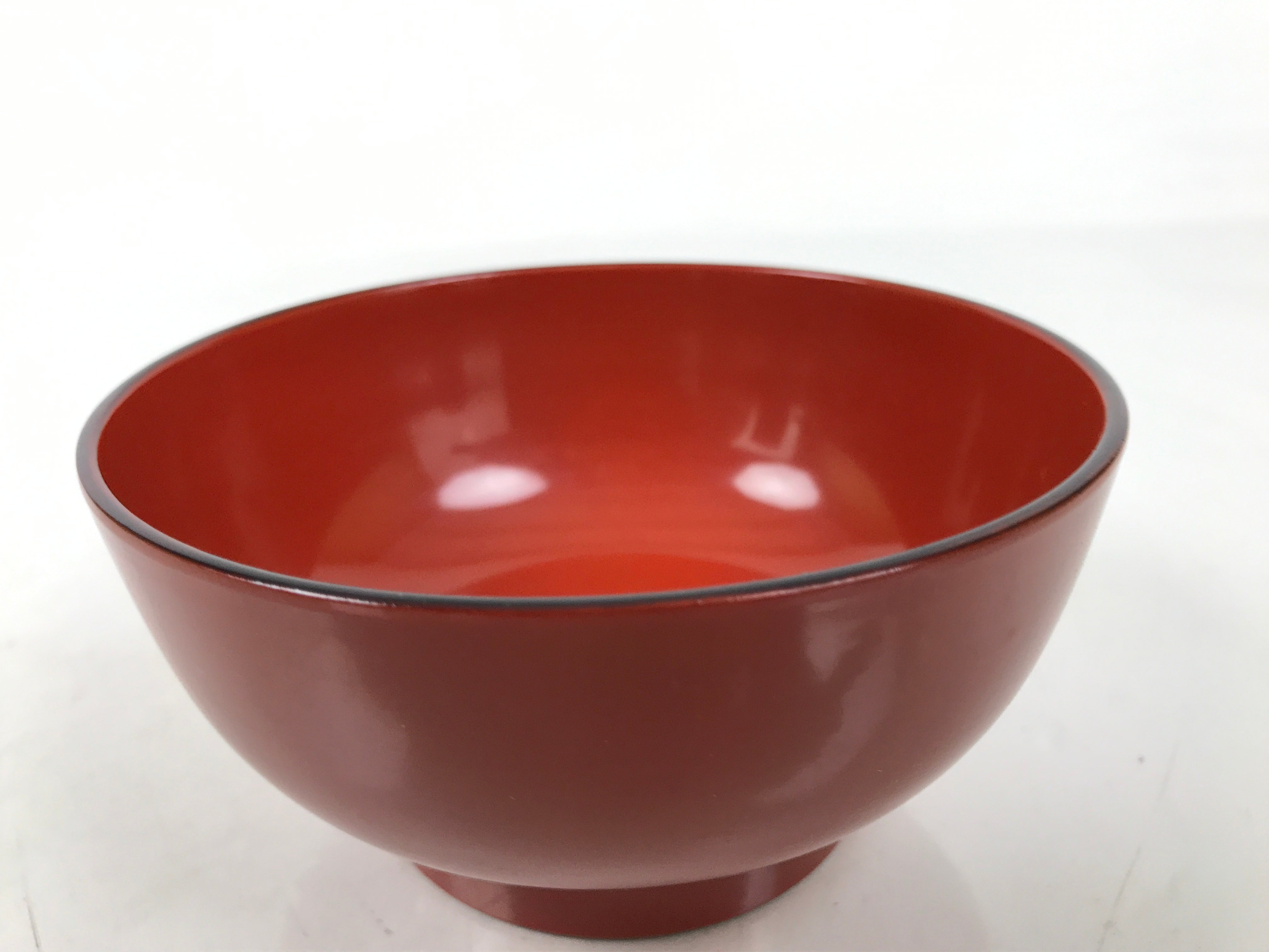 Japanese Natural Lacquered Wooden Rice Bowl Owan Vtg Wajima Nuri Red Black LB147