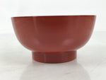 Japanese Natural Lacquered Wooden Rice Bowl Owan Vtg Wajima Nuri Red Black LB147