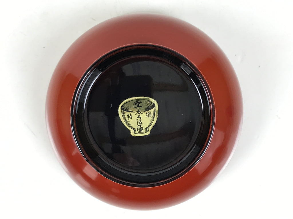 Japanese Natural Lacquered Wooden Rice Bowl Owan Vtg Wajima Nuri Red Black LB147