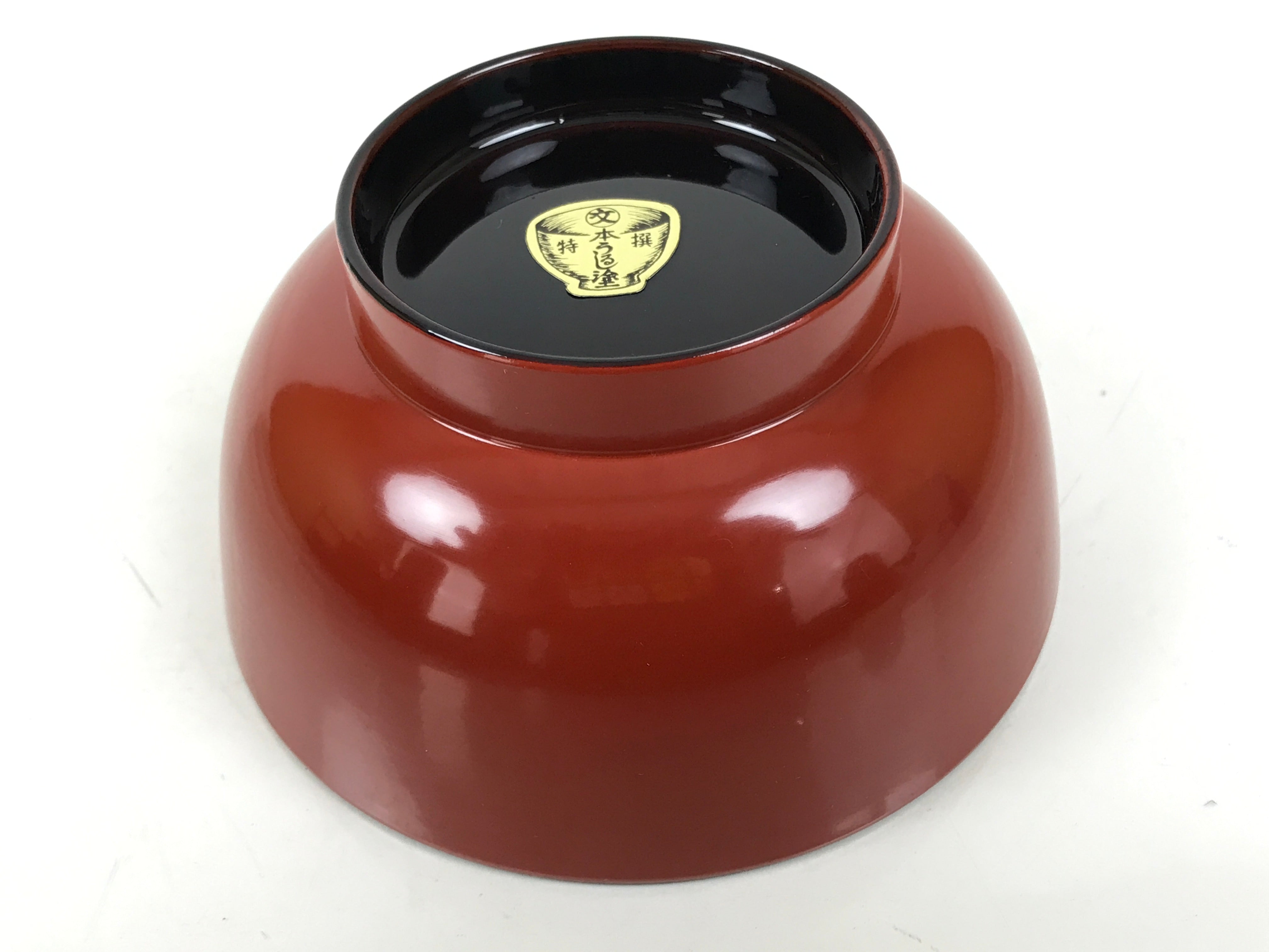 Japanese Natural Lacquered Wooden Rice Bowl Owan Vtg Wajima Nuri Red Black LB147