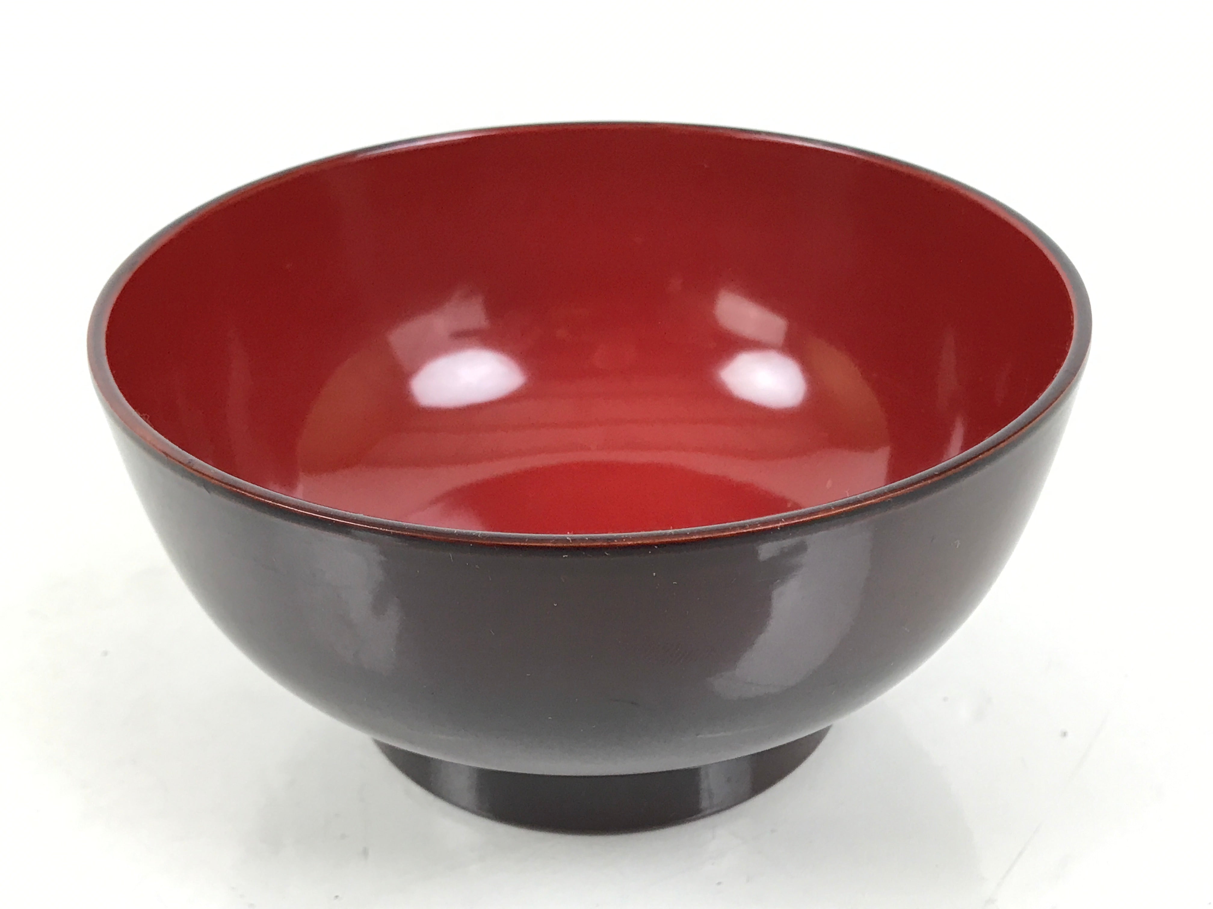 Japanese Natural Lacquered Wooden Rice Bowl Owan Vtg Wajima Nuri Red Brown LB148