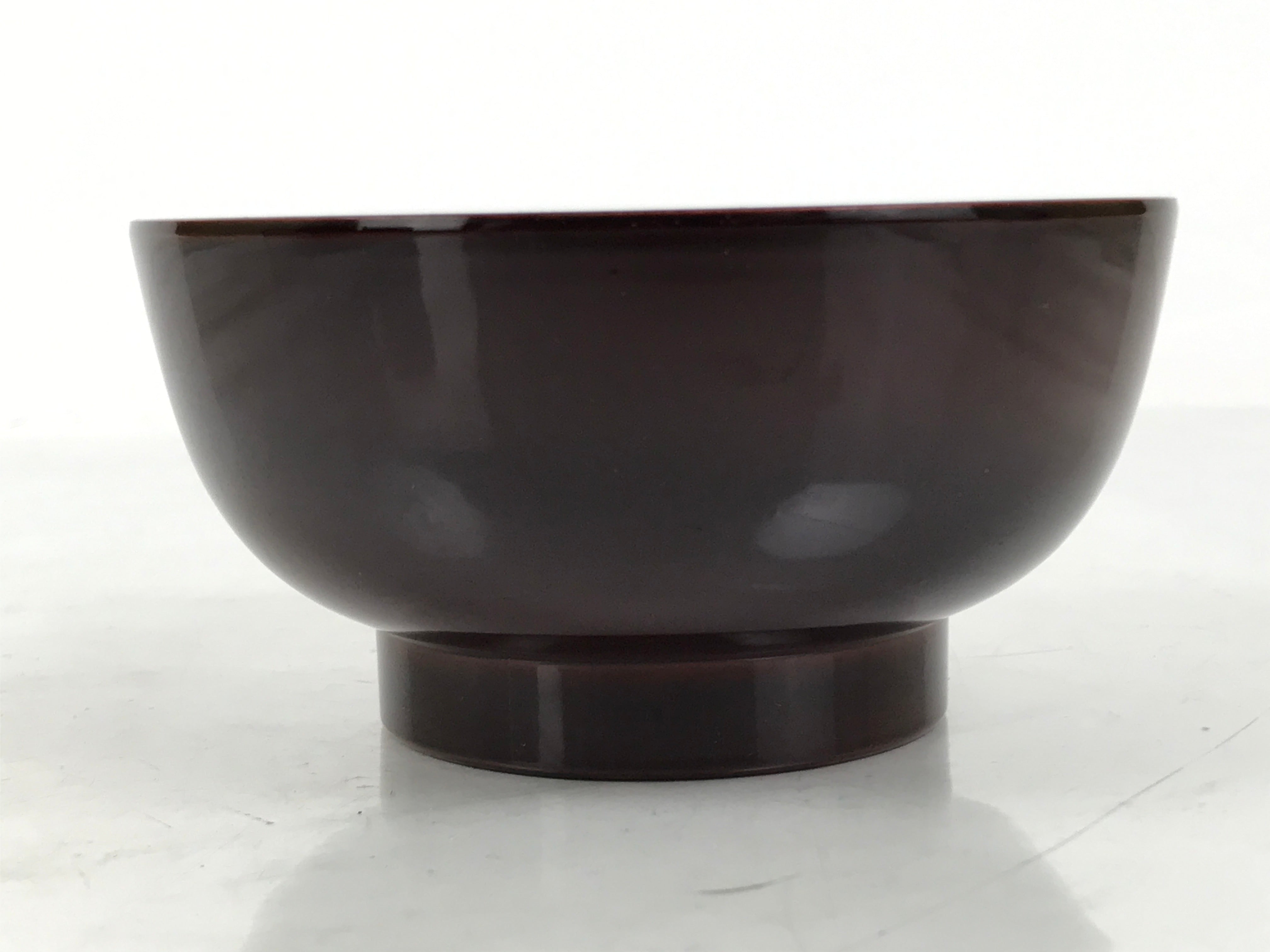 Japanese Natural Lacquered Wooden Rice Bowl Owan Vtg Wajima Nuri Red Brown LB148