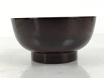 Japanese Natural Lacquered Wooden Rice Bowl Owan Vtg Wajima Nuri Red Brown LB148