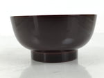Japanese Natural Lacquered Wooden Rice Bowl Owan Vtg Wajima Nuri Red Brown LB148