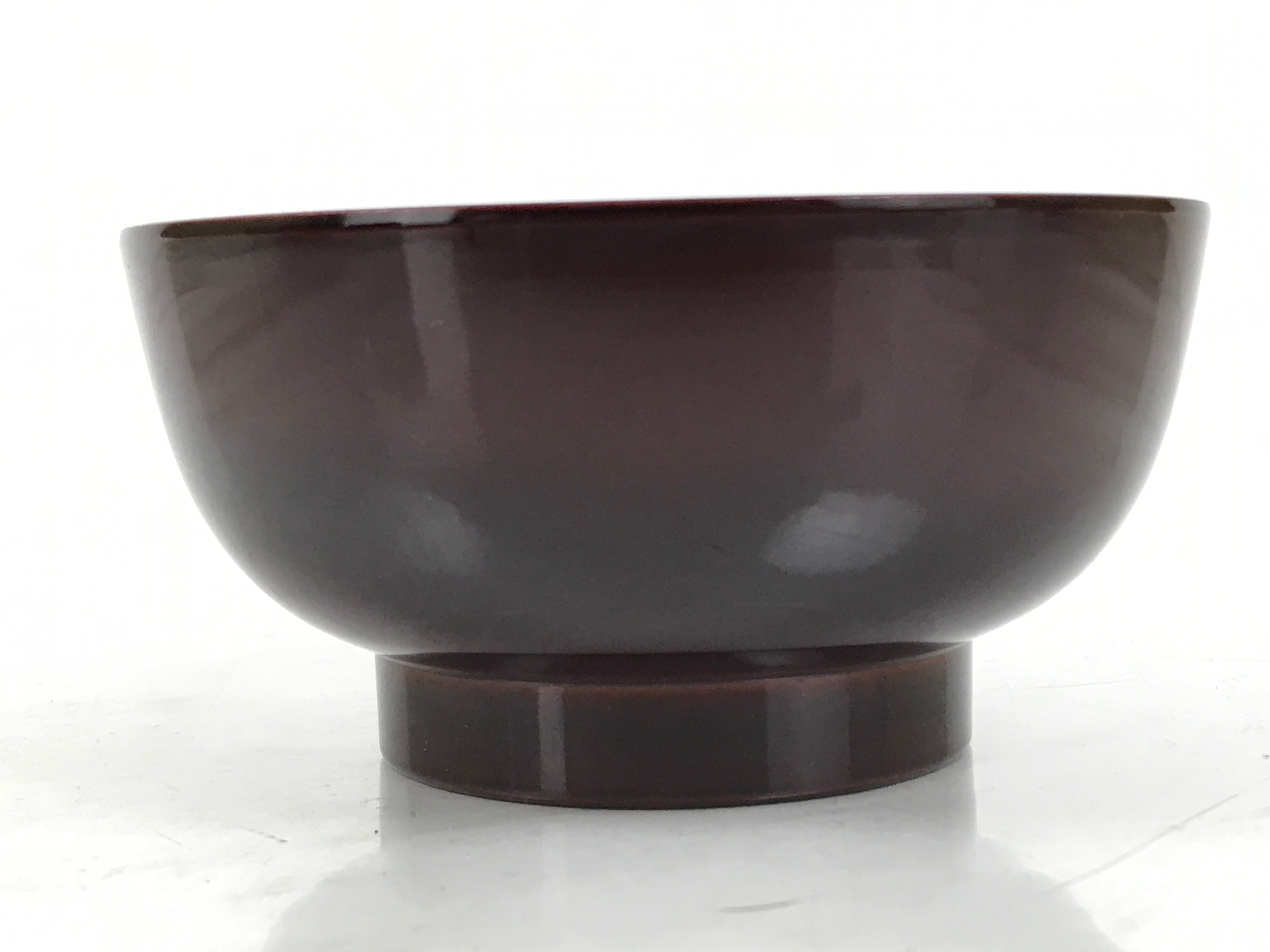 Japanese Natural Lacquered Wooden Rice Bowl Owan Vtg Wajima Nuri Red Brown LB148