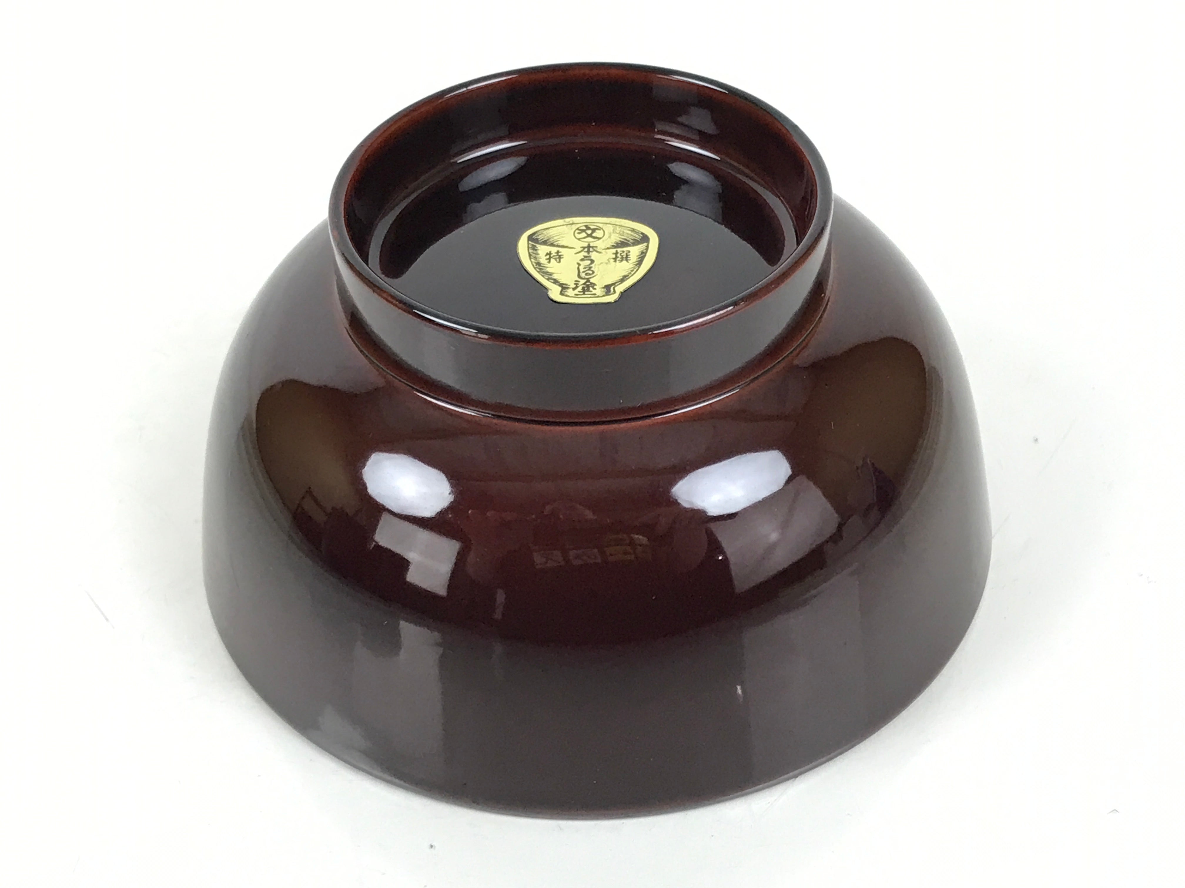 Japanese Natural Lacquered Wooden Rice Bowl Owan Vtg Wajima Nuri Red Brown LB148