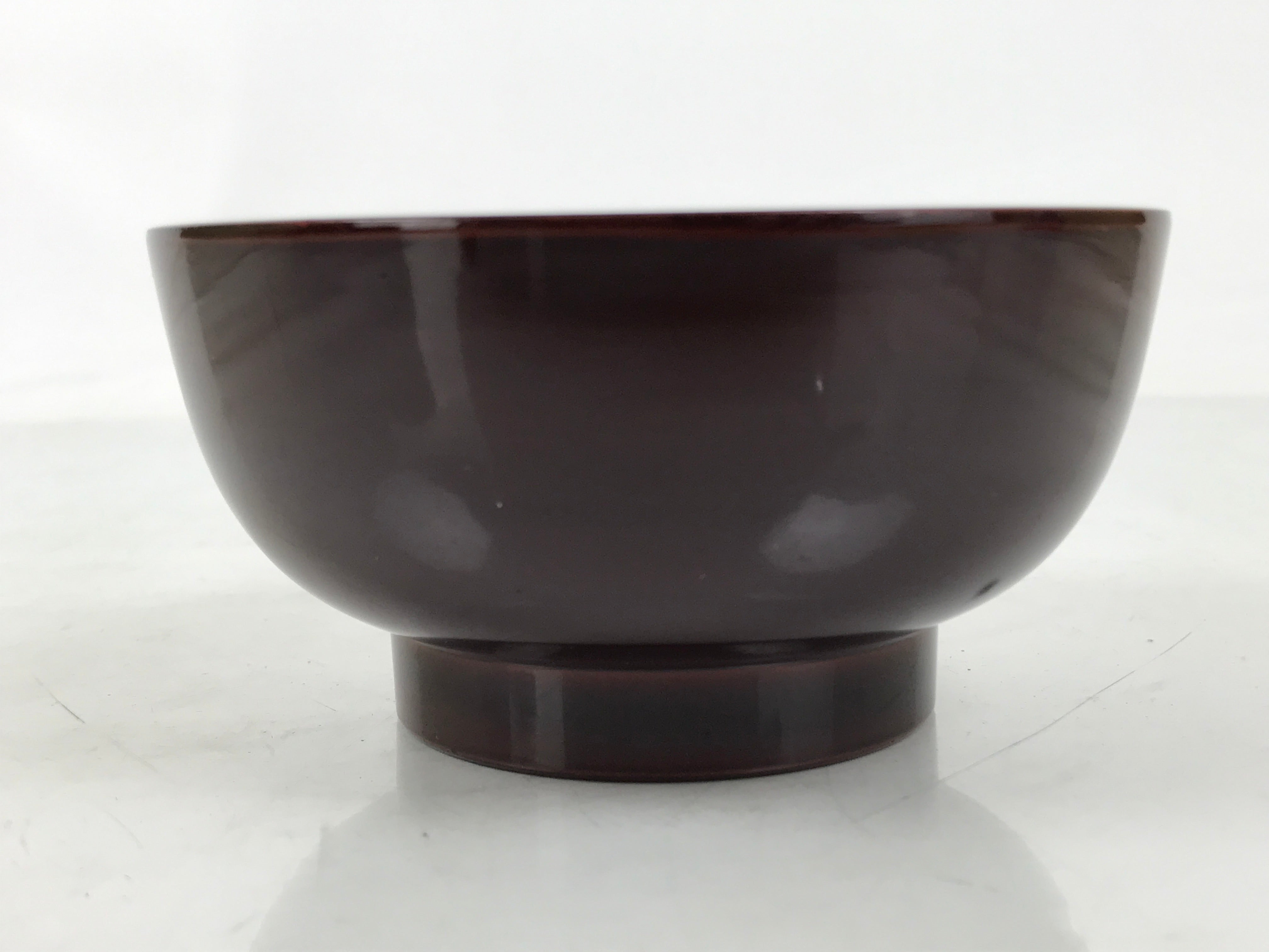 Japanese Natural Lacquered Wooden Rice Bowl Owan Vtg Wajima Nuri Red Brown LB149